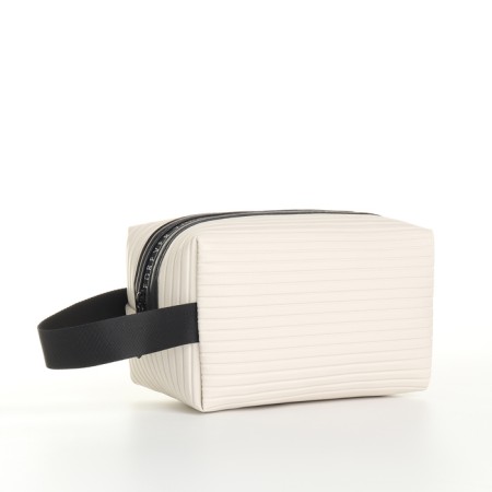 Cosmetic bag with zipper, dairy color