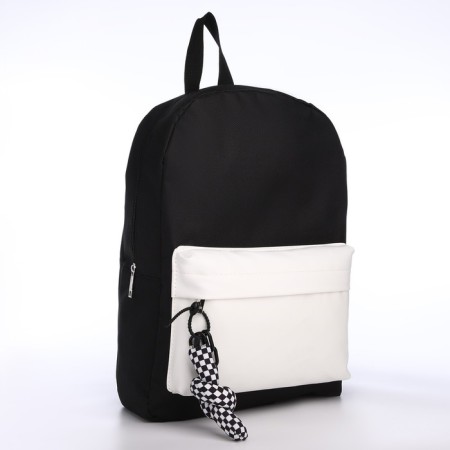School textile school with pockets, 38x29x11 cm, black color-1