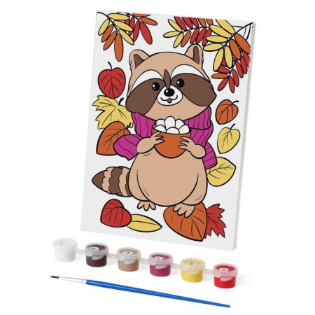 Picture on numbers for children "Raccoon", 21 x 15 cm-1