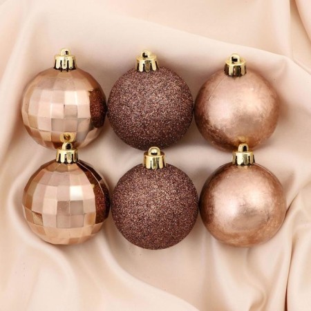 Set of balls plastic D-5 cm, 10 pcs "Disco Mix" brown