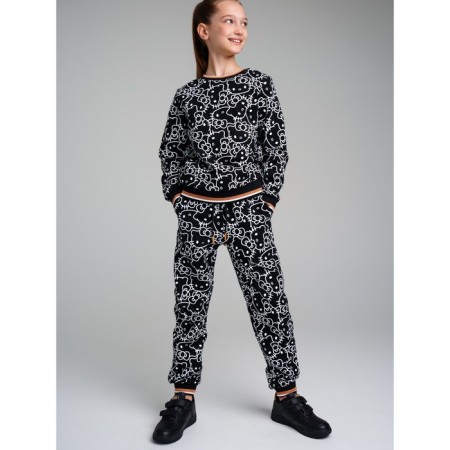 Set for girls: sweatshirt, trousers, height 134 cm-2