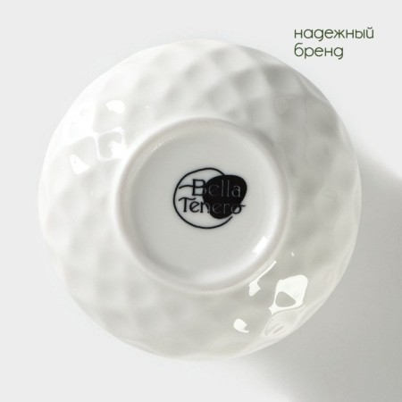 Porcelain sugar tower with a spoon on the Bellatenero bamboo stand, 140 ml, white color-6