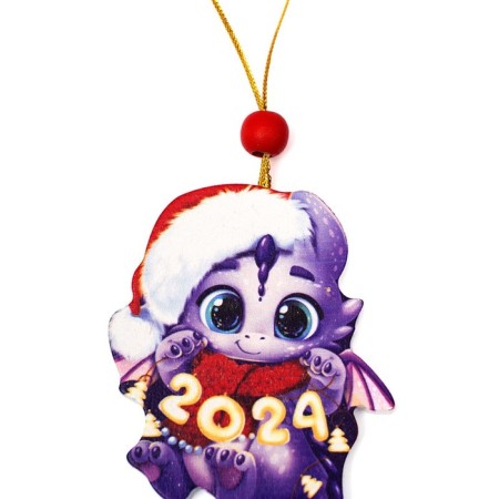 New Year's Wooden Suspension "New Year! Dragon in a hat "-2