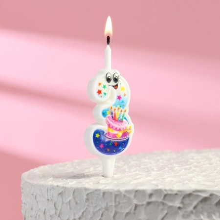 Candle for the cake "with the eyes", 10.2 cm, color number 3
