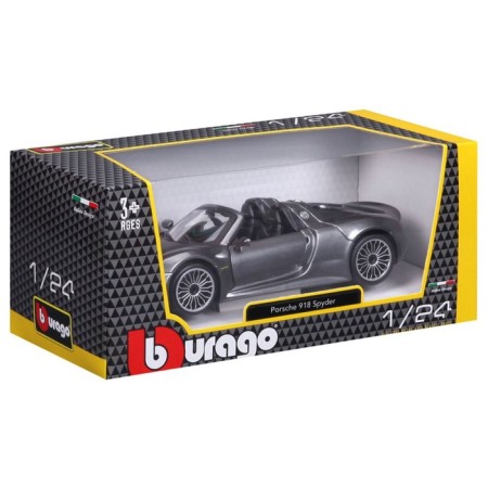 BBURAGO Porsche 918 SPYDER, DIE-CAST, 1:24, opening doors, gray gray.-11