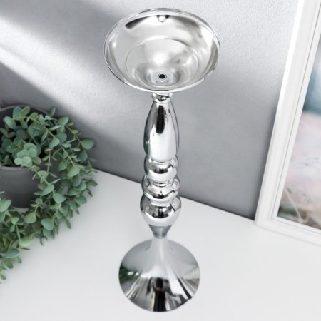 Summary of Metal for 1 candle "elegant" silver 50x13x13 cm-2