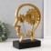 Souvenir Polystone Bust "Man with gears in the head" gold 16x8x26 cm