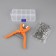 Forceps for installing open shirt buttons d = 9.5 mm, with buttons of 100 pcs, in the organizer, color mix