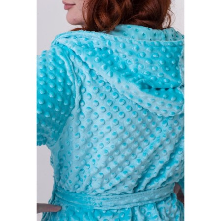 Women's bathrobe, size 52, turquoise color-3