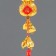 Plastic suspension, textiles "gold money bags" 3x4.5x38 cm