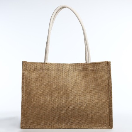 Bag Women's beach without fasteners, beige color-2