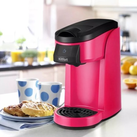 Coffee machine KitFort KT-7121-1, capsule, 800 watts, 0.36 l, pink-1