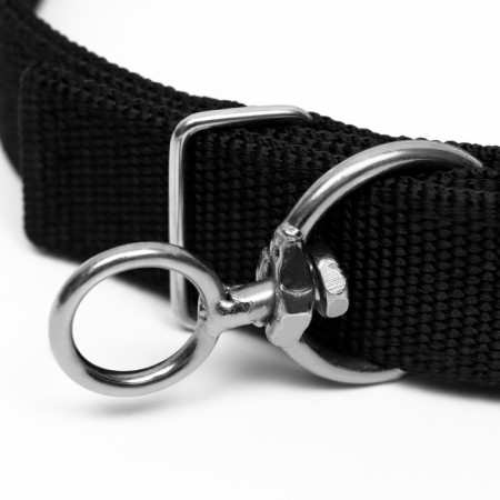Two -layer collar with a swivel 55 x 2.5 cm, polyester, black-3