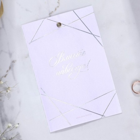 Invitation to a wedding on the eyelets "Together forever", two rings 10 x 15 cm-4