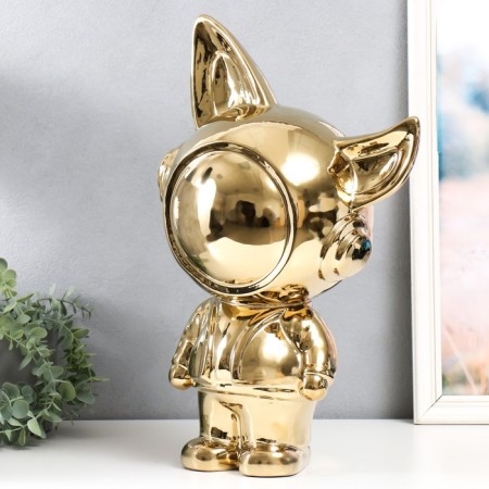 Souvenir Ceramics "Cosmonaut - Fox" Gold 20x30x49 cm-3