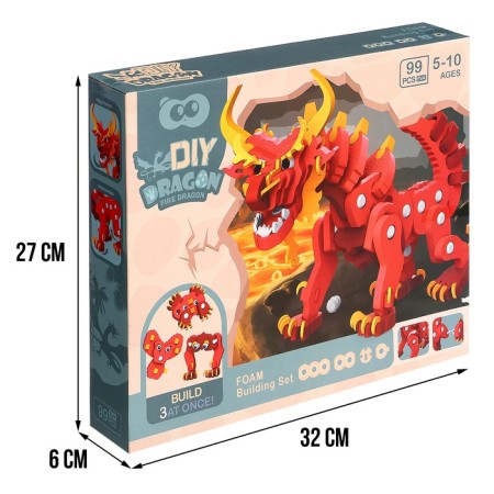 Design "Fire Dragon", soft, EVA material, 99 parts-4