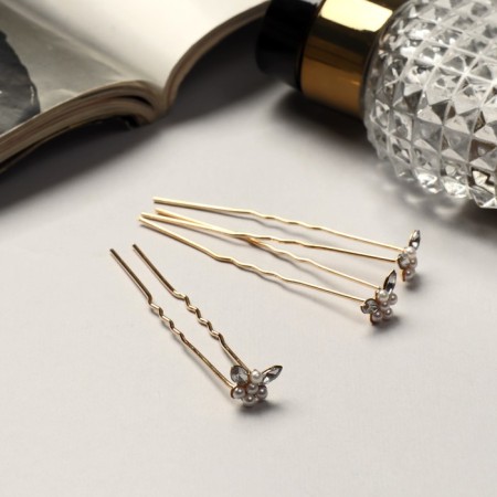 Hairpin "butterfly" with pearls, gold