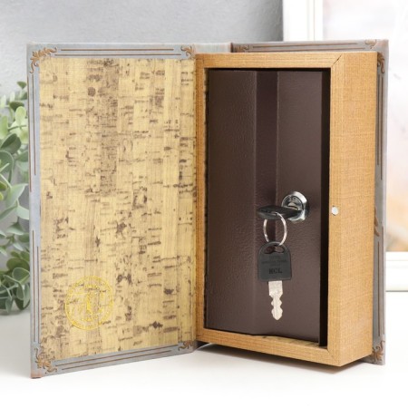 Safe Brush Tree leatherette "Compass" 21x13x5 cm-2