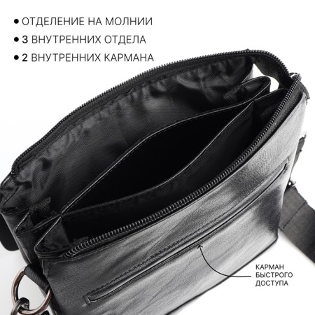 Male bag, black color-5