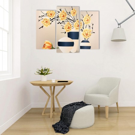 Modular picture on the subframe "Flowers in a vase" (2-25x50, 30x60 cm) 80x60 cm-3