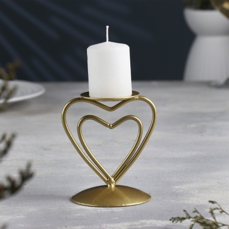 Glamur candlestick Metal for one candle, 9x10.2 cm, gold