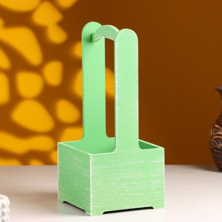 Kashpo - wooden box 13.5x13.5x30 cm Green Provence-1