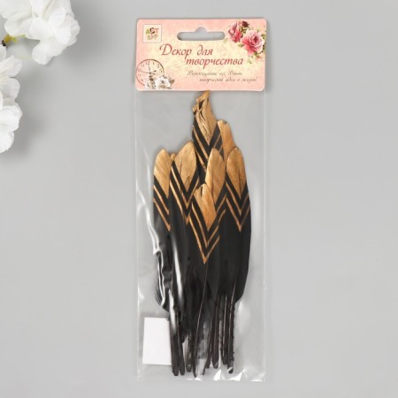 Decorative goose “Triangles” Penny black with gold h = 10-15 cm-3