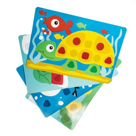 Mosaic for the smallest Baby Toys "Turtle", 5 colors, 32 elements-1
