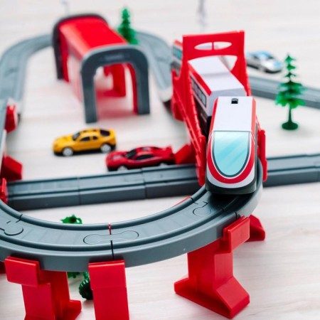 Railway for children "My City", 80 items, on batteries-2