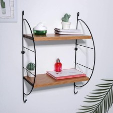 2-tier shelf Tekno-Tel Re’black, 36.5 × 21.5 × 55 cm, black color