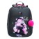 School backpack 38 x 30 x 16 cm, ergonomic back, stavia "anime with a toy, gray
