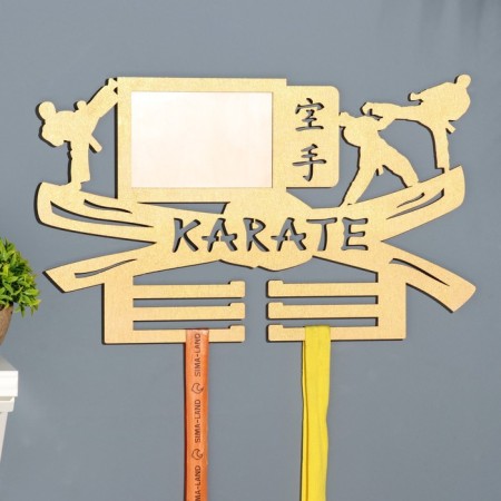 Moar with photo "Karate" yellow color, 47x27.5 cm