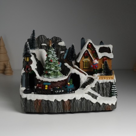 Souvenir plastic light "Christmas eve" is spinning 23x15x18 cm-1