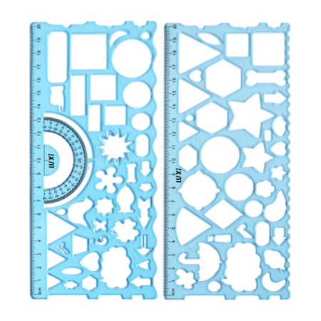 Set of stencils, 2 pieces, plastic, geometric shapes mix-6