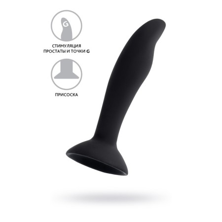 Anal plug A-Toys by Toyfa Stroft, silicone, black color, 10.5 cm