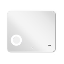 Elio 80 mirror, with backlight, clock, sensor and increasing lens