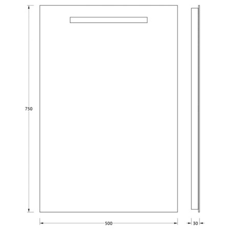 EvoForm mirror, built-in LED-light, 3 watts, 50x75 cm-1