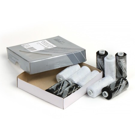 A set of household threads IDEAL 40/2, length 366 m, assorted color (white, black), 10 pcs in units-2