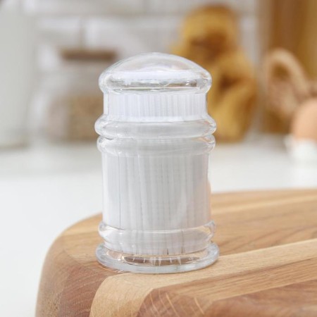 Plastic toothpicks, 290-300 pcs, with a brush to remove denture