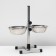 Stand with bowls, 2 x 700 ml, height 40 cm, collapsible with an upper latch, chrome