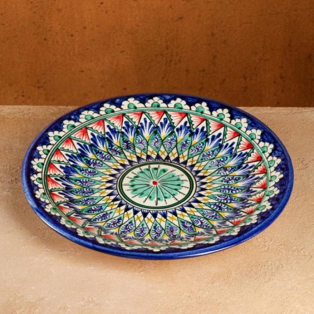 Largan Rishtan ceramics "Patterns", 28 cm, blue