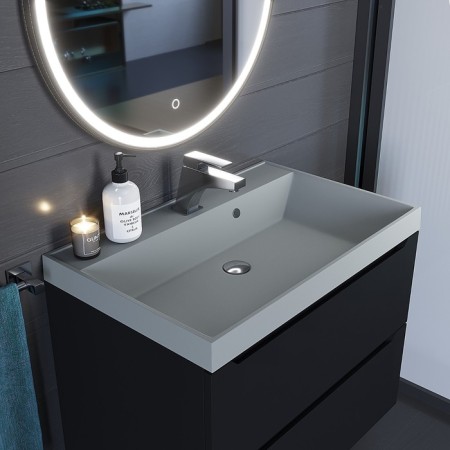 Sink uperwood Classic quartz 70 cm, quartz, gray matte, platinum-1