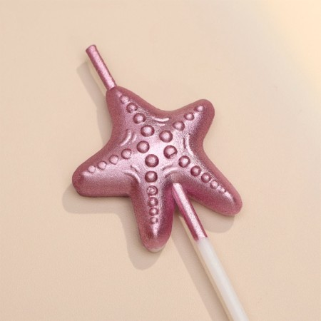Set of candles for the cake, 5 pcs "sea stars", multi -colored-2