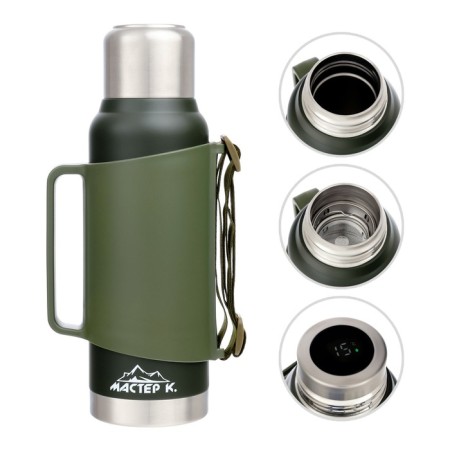 Thermos, 1.2 l, the Master K movement, retains heat 48 hours, with a mug, with a thermometer