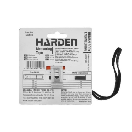Roulette Harden 580033, with a shock -resistant rubberized body, 3m x 16mm-3