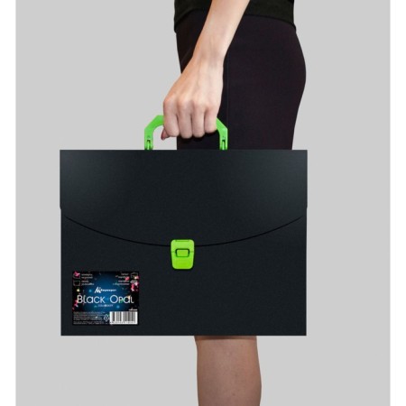 A4 portfolio folder, 700 μm, 1 department, calligrata, black with Salatov-5
