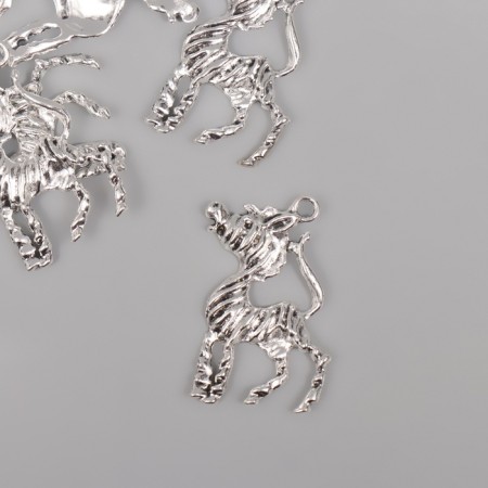 Decor for creativity Metal "Funny Zebra" silver 4,1x3.3 cm