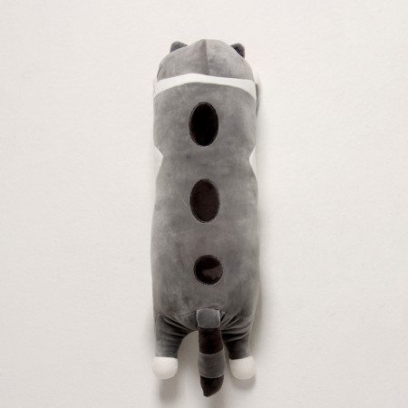 Soft toy "cat" with a blanket, 65 cm, gray color-3