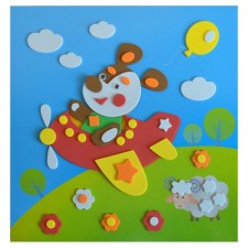 Мягкая картинка «Щенок на самолёте»