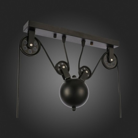 Suspended EVOLUCE lamp. Sle120503-03. ESPERAZZA. 3x60 watts, E27, 96x26 cm, black color-10